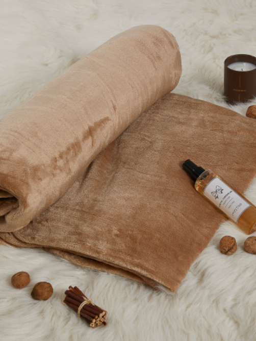 Hatzitex Κουβέρτα Διπλή Fleece 200x230 beige Hatzitex